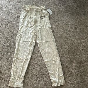 Ivory pants with matching belt